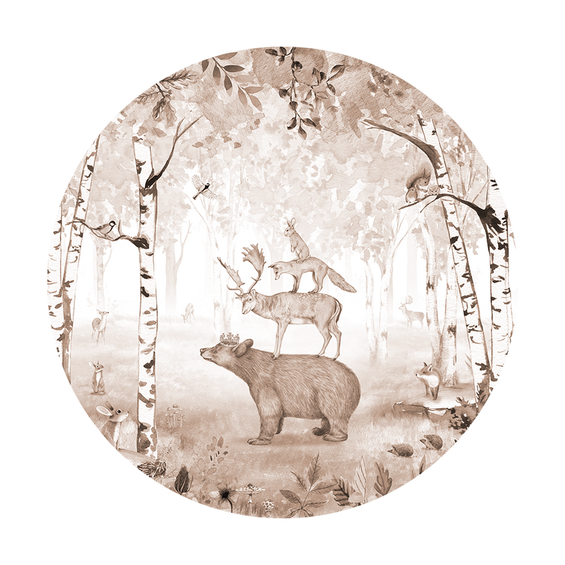 Sir Edward Behangcirkel - Bear King Brown - Peel & Stick 100cm