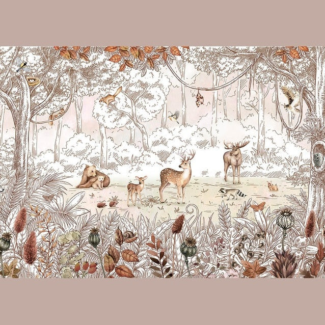 Sir Edward Fotobehang - Forest Friends Autumn - Peel & Stick