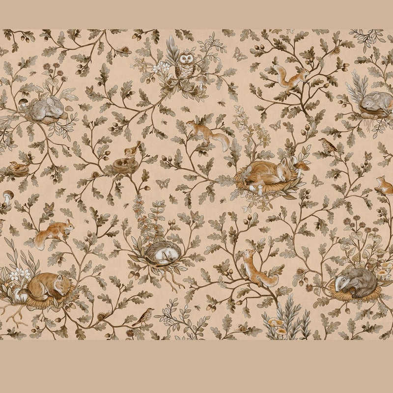 Sir Edward Fotobehang - Playful Woods Vintage Beige - Peel & Stick