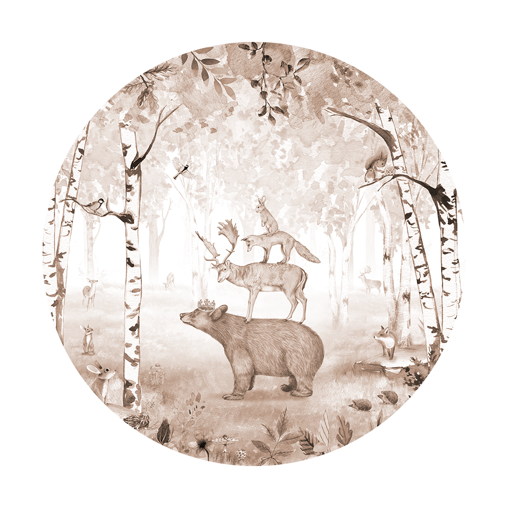 Sir Edward Behangcirkel - Bear King Brown - Peel & Stick 100cm
