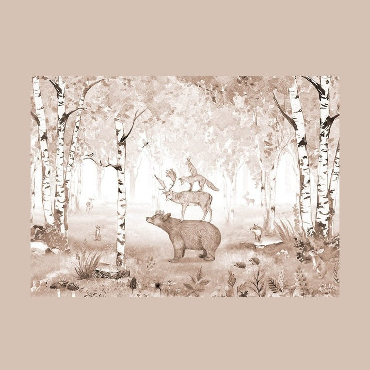 Sir Edward Fotobehang - Bear King Brown - Peel & Stick