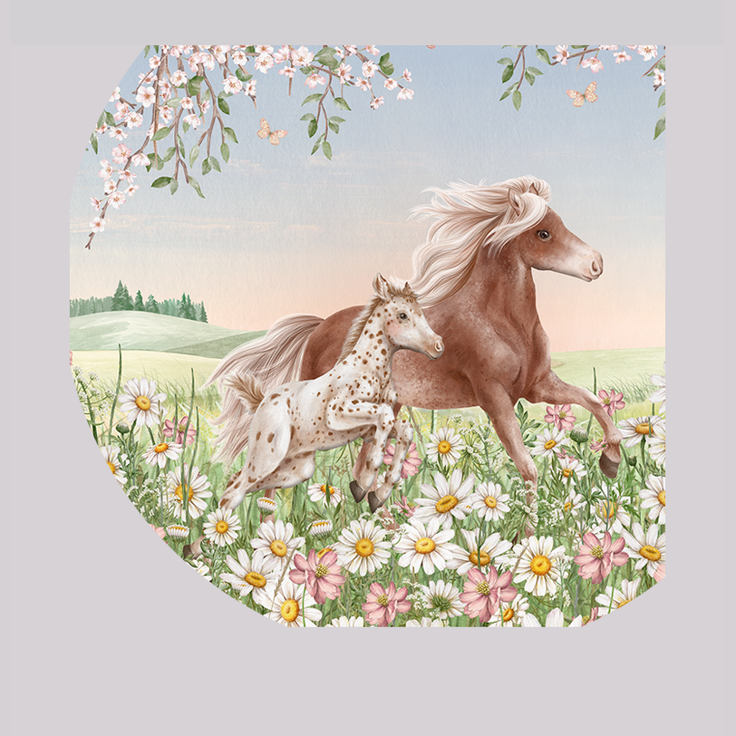 Sir Edward Behangcirkel - Happy Horses - Peel & Stick 120cm