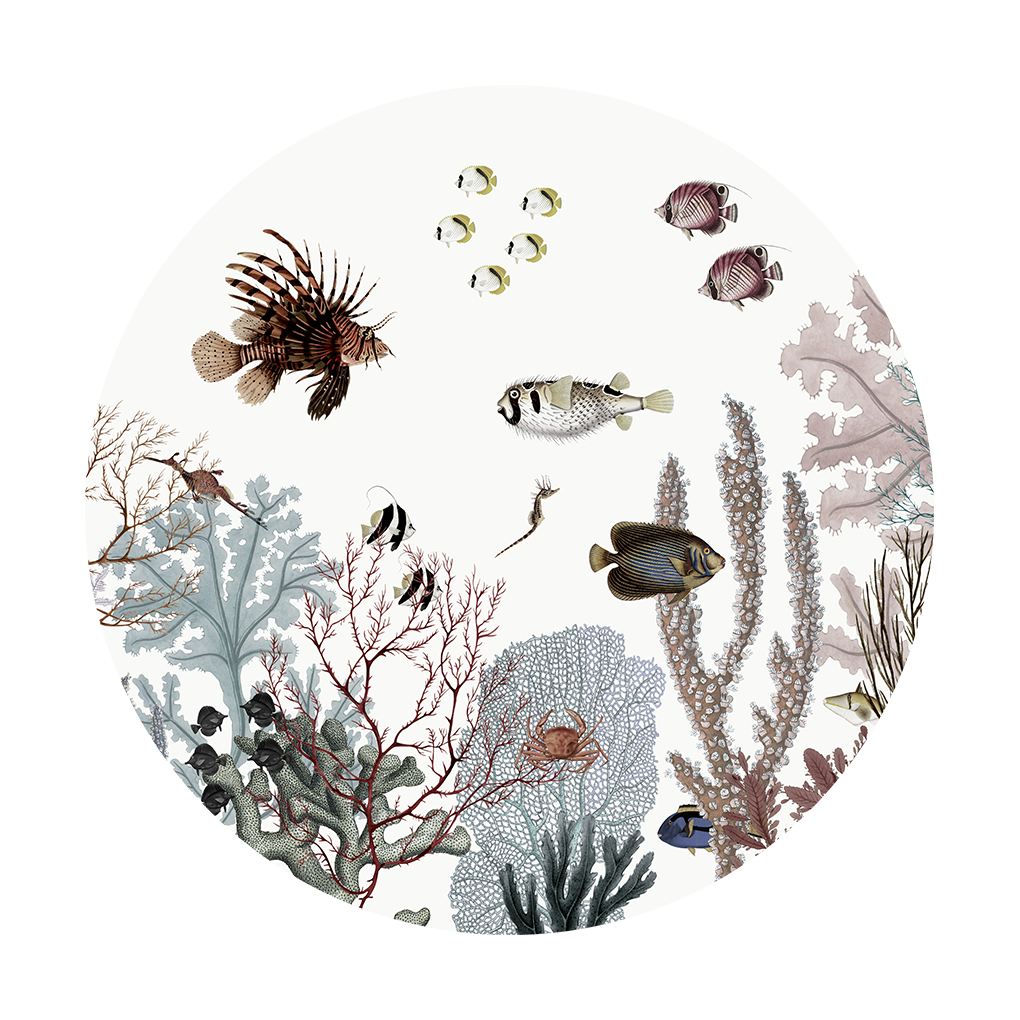 Sir Edward Behangcirkel - Roaring Reef White - Peel & Stick 100cm