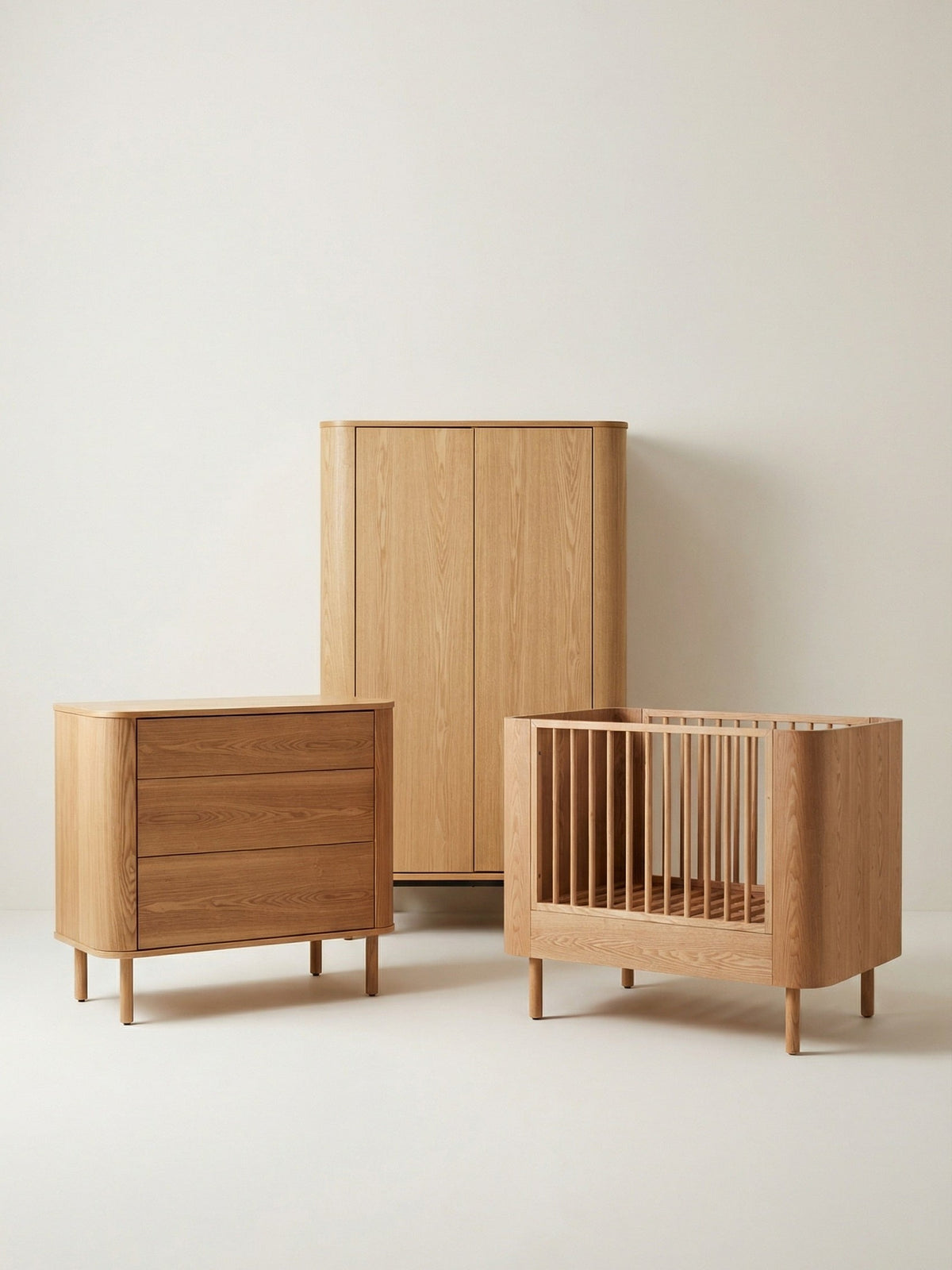 Quax Yume 3-Delige Babykamer (Commode met Laden) Natural Ash