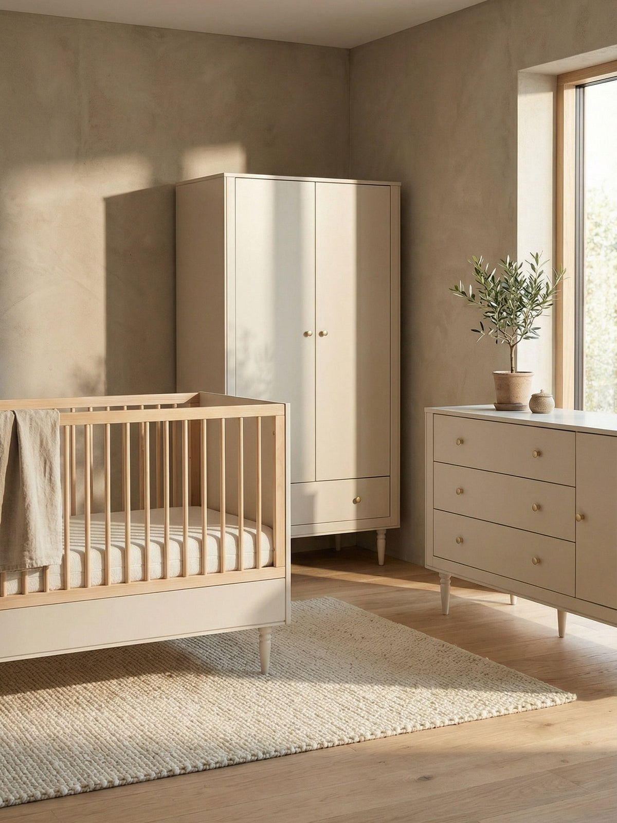 Pinio Petite 3-Delige Babykamer met XL Commode Champagne