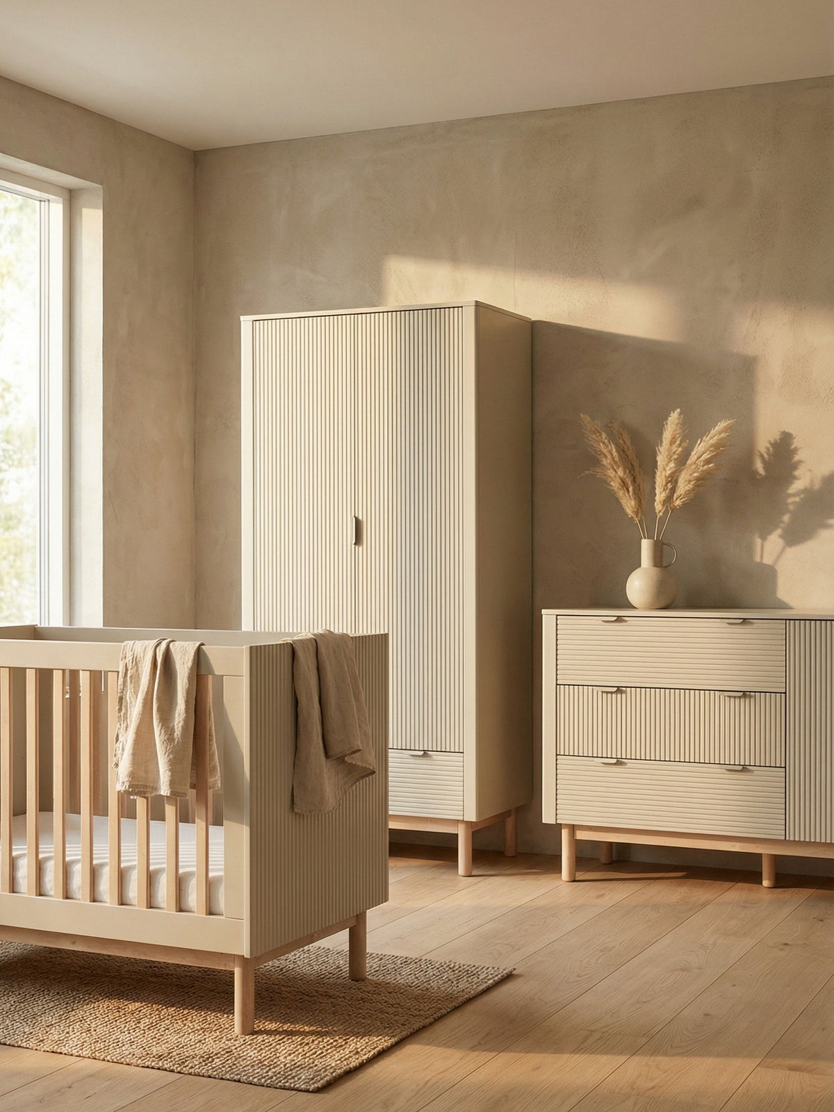 Pinio Miloo 3-Delige Babykamer met XL Commode Champagne