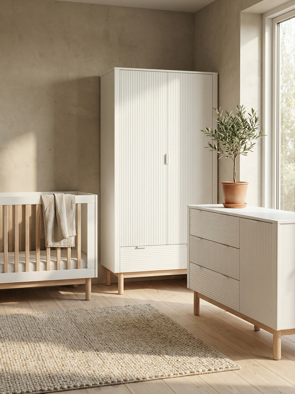 Pinio Miloo 3-Delige Babykamer met XL Commode Wit