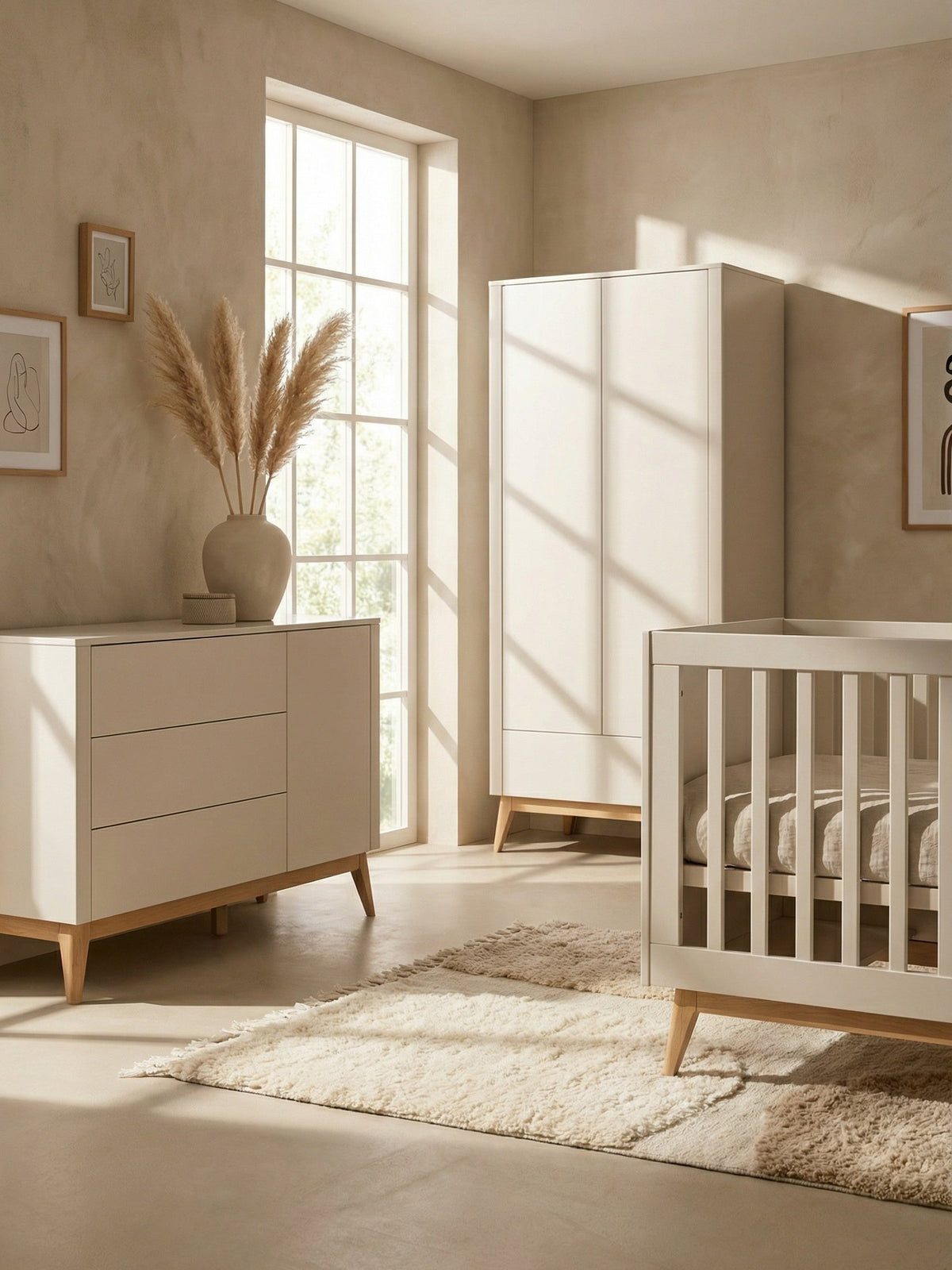 Pinio Seth 3-Delige Babykamer met XL Commode Champage