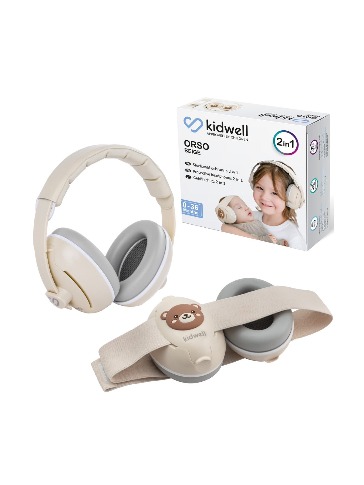 Kidwell Gehoorbeschermers 2in1 - Beige